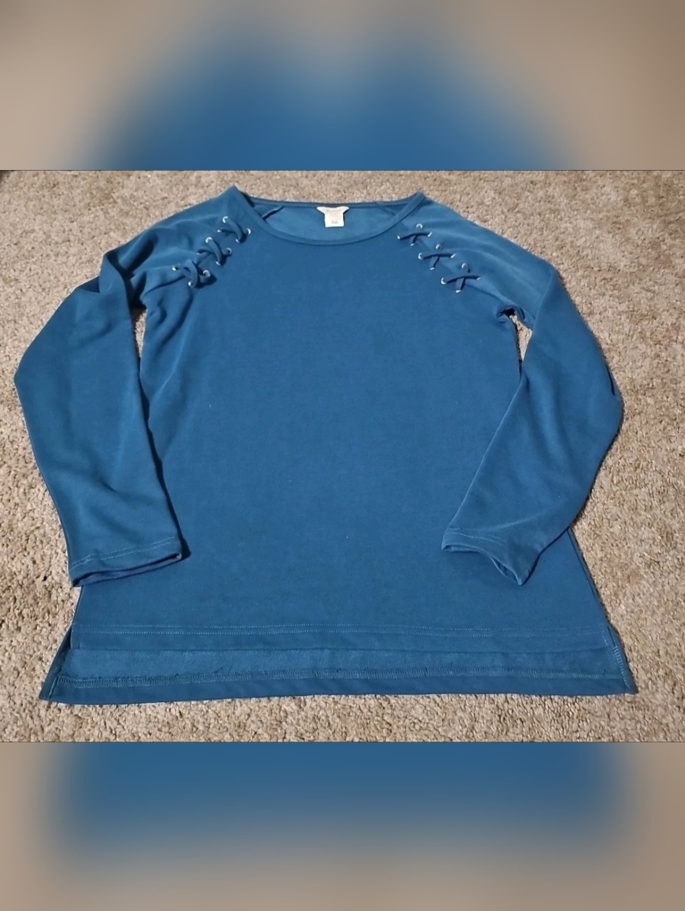 Ariat Womens Tied Top Blue Teal Size M
